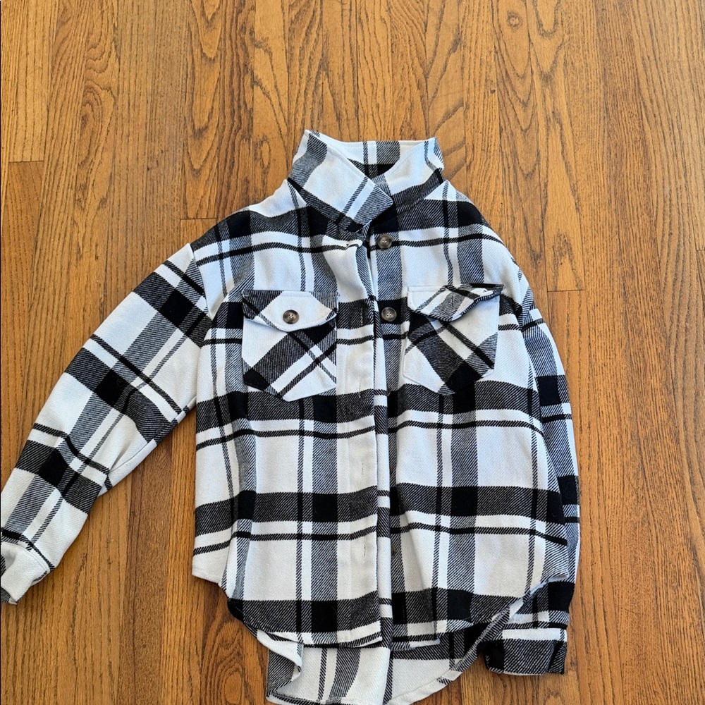 Plaid Kids Shirt - Black and White